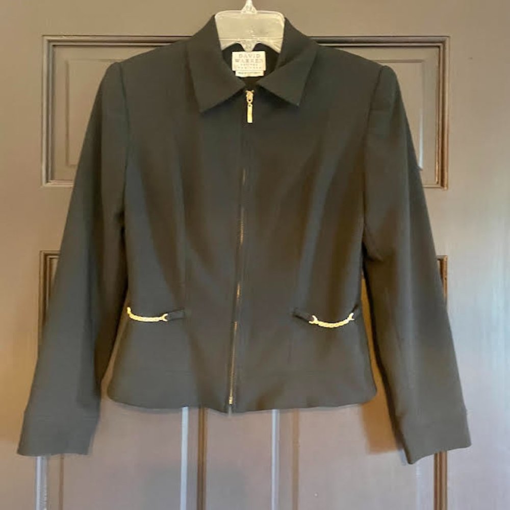 David Warren Black Vintage Blazer: Size 2P